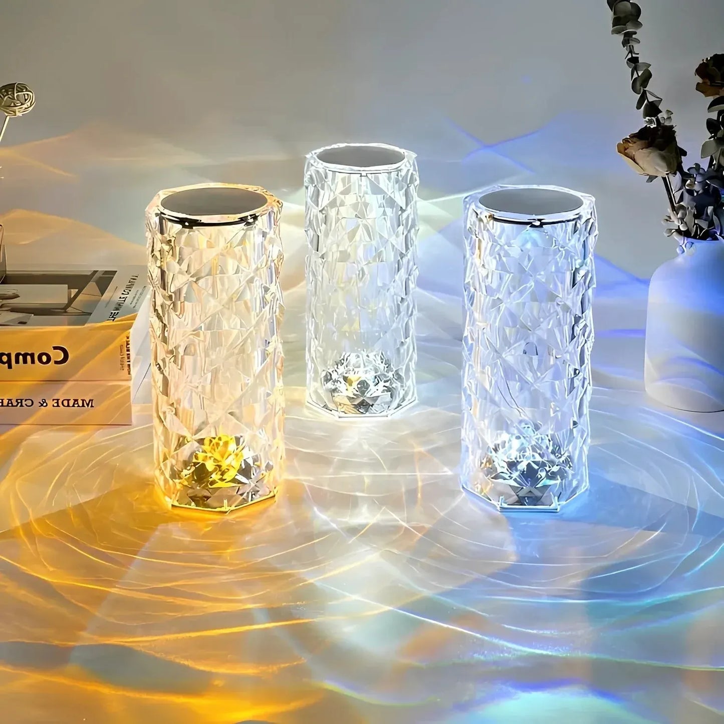 Modern Touch-Control Rechargeable Dimmable Table Lamp with Mood Lighting