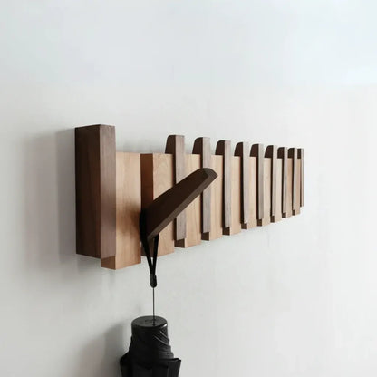 Modern Wooden Wall-Mounted Coat Hook Rack