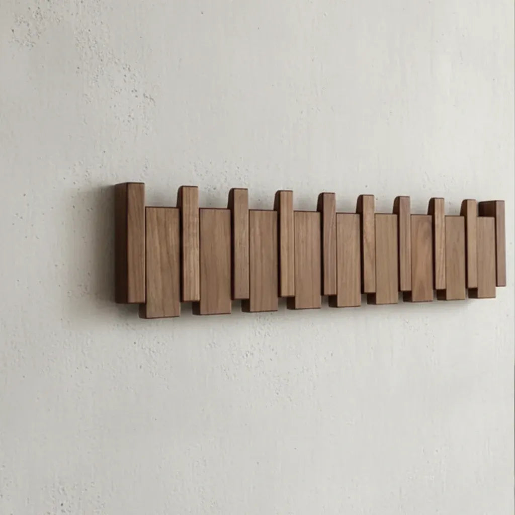 Modern Wooden Wall-Mounted Coat Hook Rack