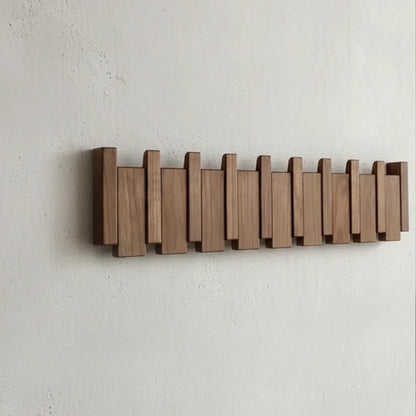 Modern Wooden Wall-Mounted Coat Hook Rack