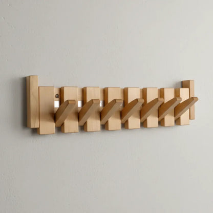 Modern Wooden Wall-Mounted Coat Hook Rack