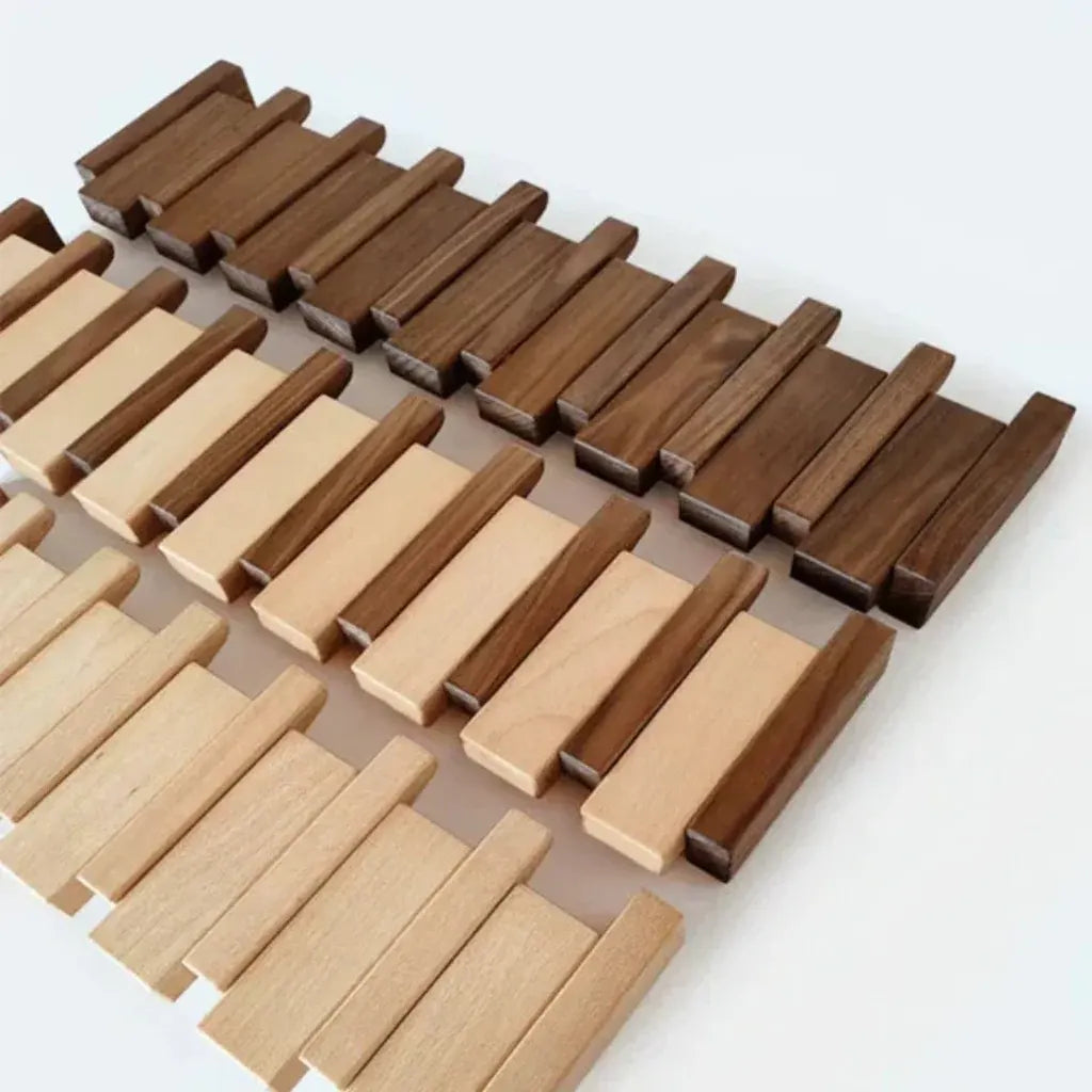 Modern Wooden Wall-Mounted Coat Hook Rack