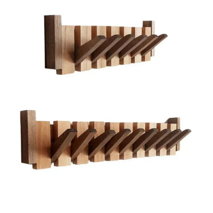 Modern Wooden Wall-Mounted Coat Hook Rack