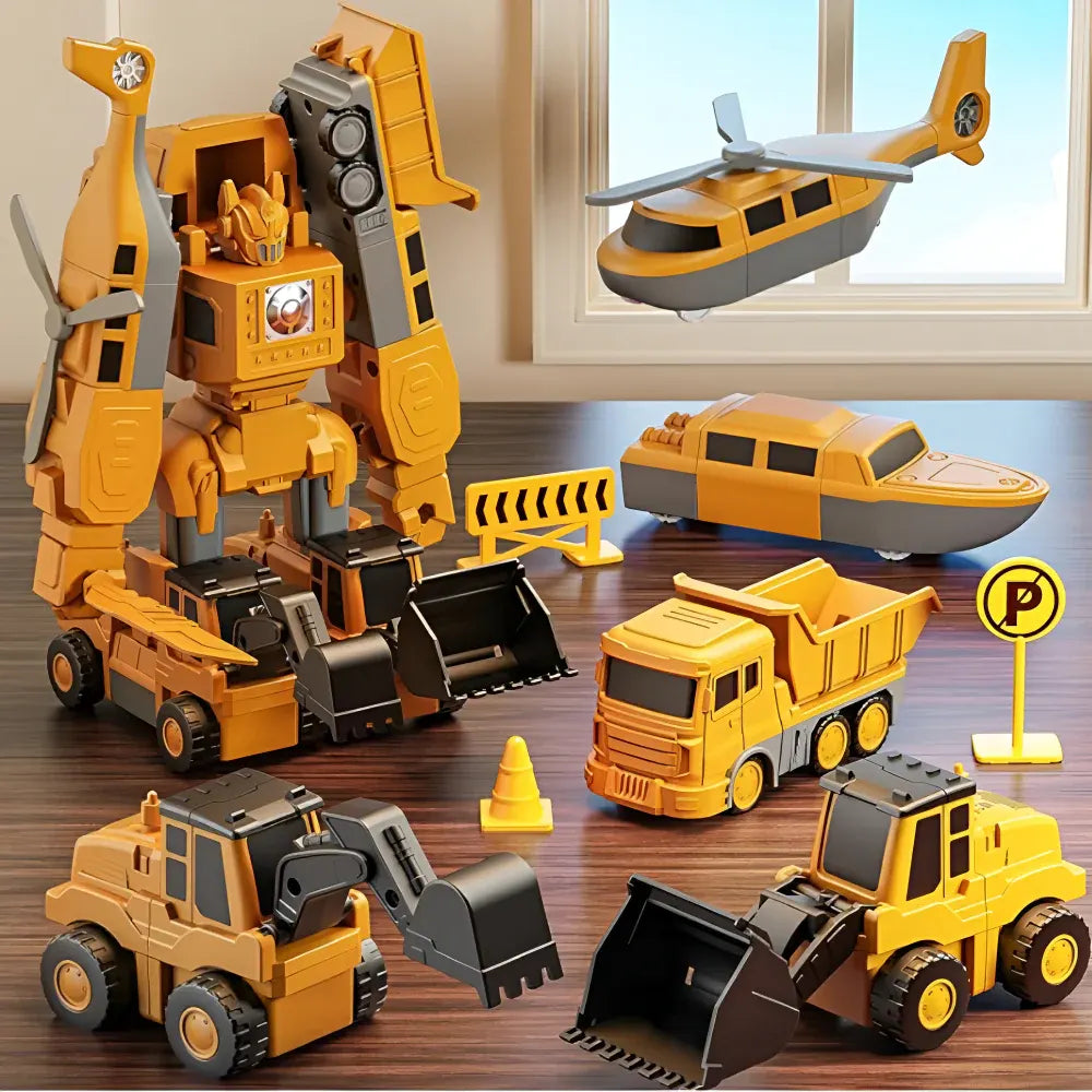 Modular Building Transformable Construction Toy Truck Set