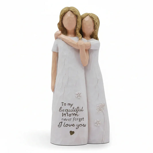 Mom and Daughter Love Sculpture Figurine - Mother's Day Gift Decor