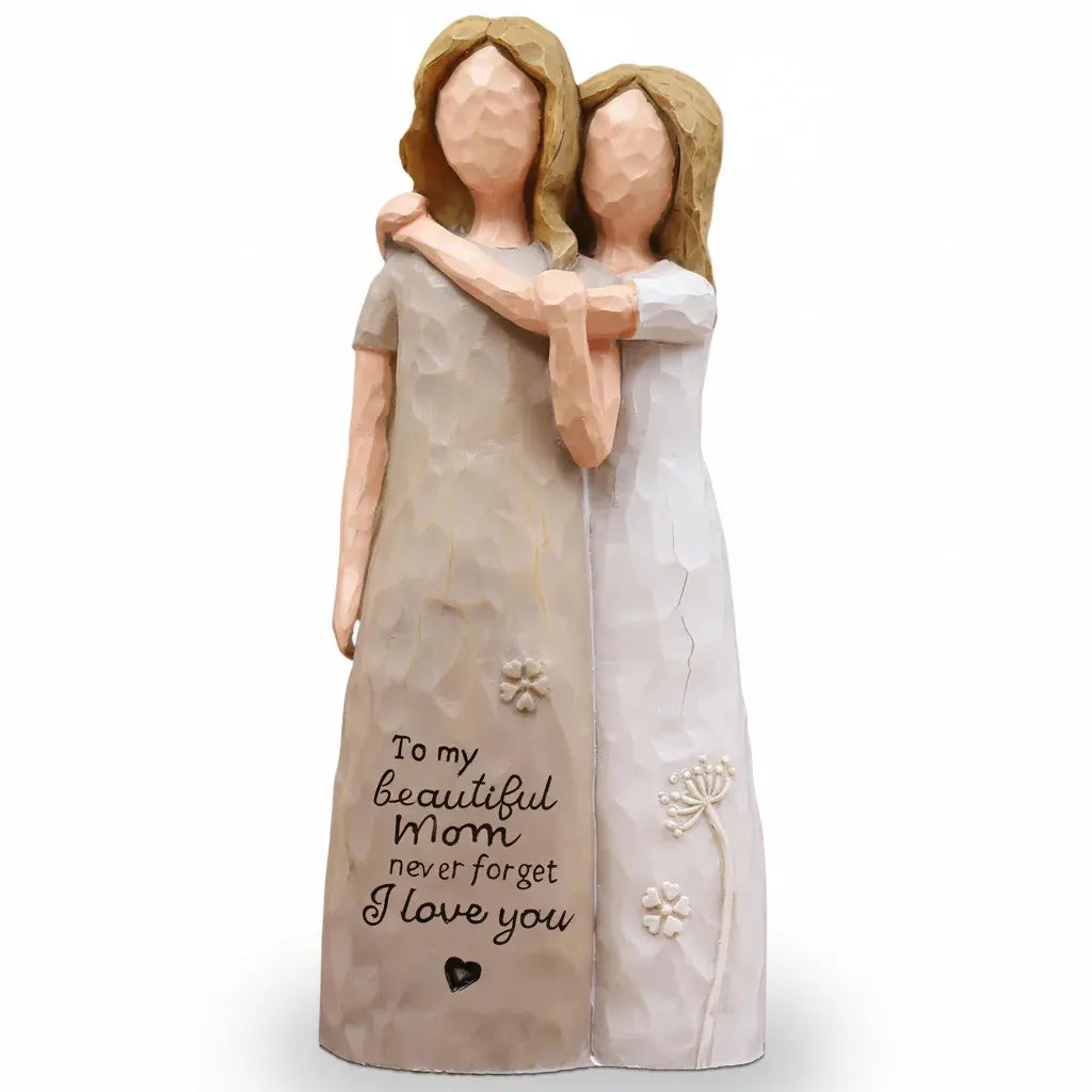 Mom and Daughter Love Sculpture Figurine - Mother's Day Gift Decor