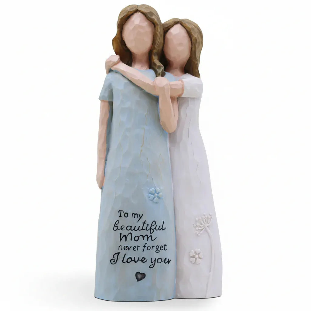 Mom and Daughter Love Sculpture Figurine - Mother's Day Gift Decor