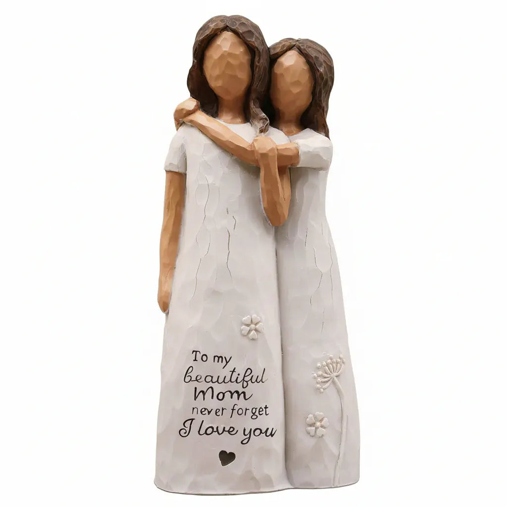 Mom and Daughter Love Sculpture Figurine - Mother's Day Gift Decor