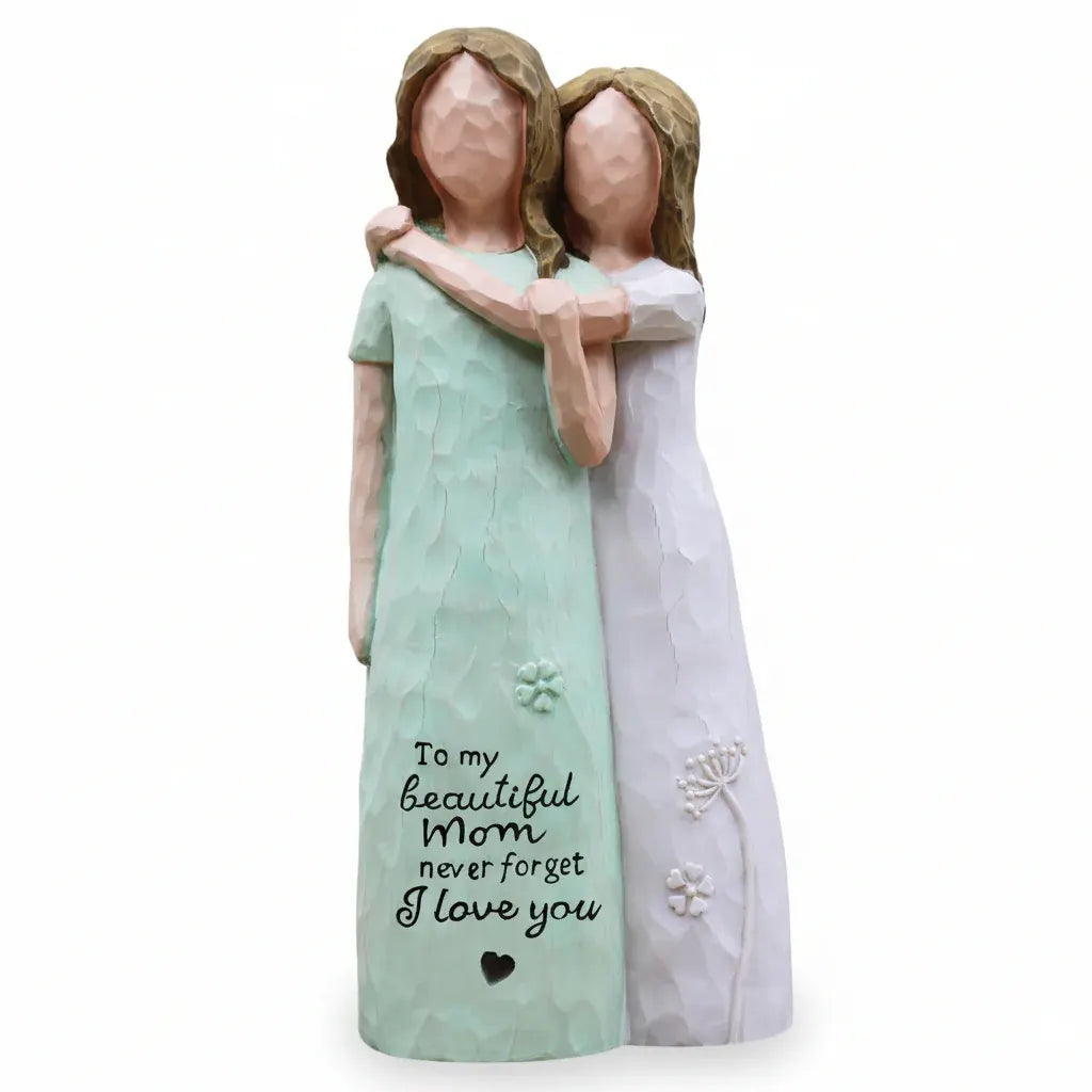 Mom and Daughter Love Sculpture Figurine - Mother's Day Gift Decor