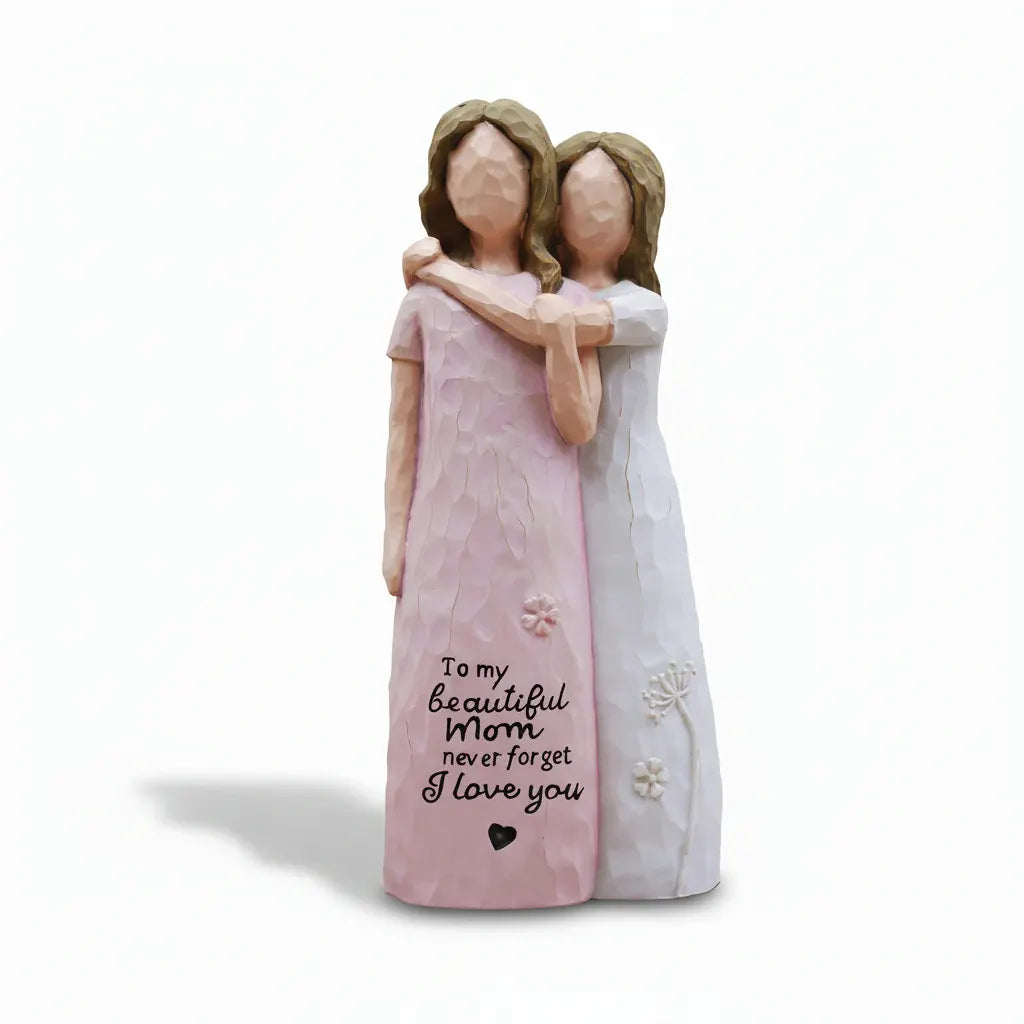 Mom and Daughter Love Sculpture Figurine - Mother's Day Gift Decor