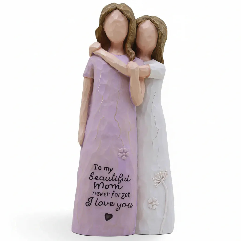 Mom and Daughter Love Sculpture Figurine - Mother's Day Gift Decor