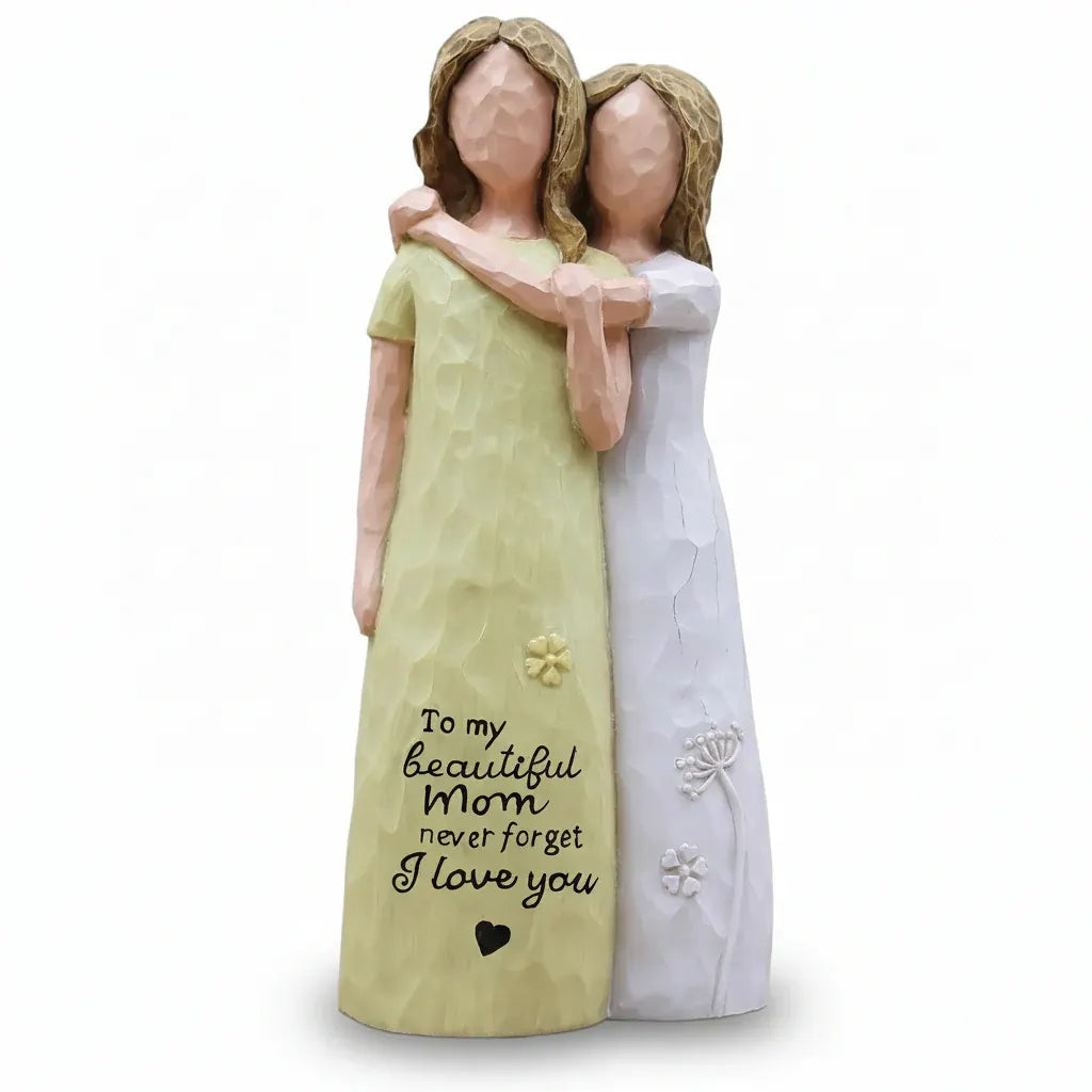 Mom and Daughter Love Sculpture Figurine - Mother's Day Gift Decor