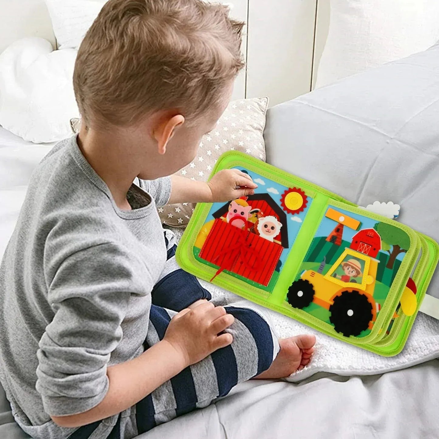 Montessori Farm-Themed Interactive Learning Book for Kids
