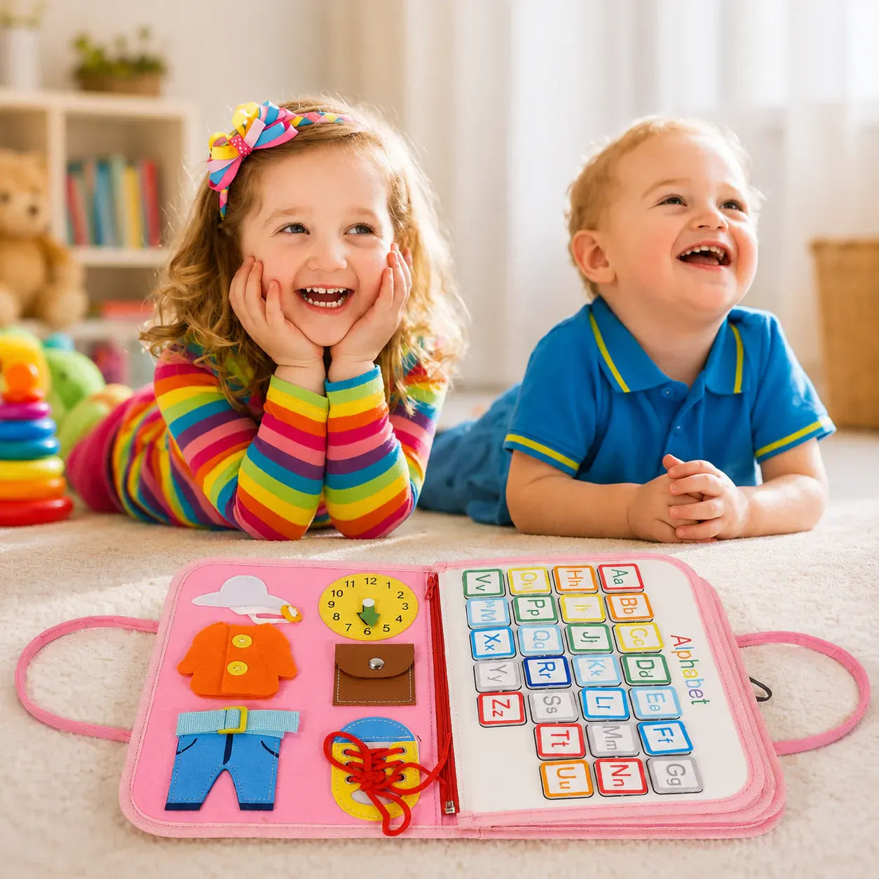 Montessori Sensory Busy Board for Toddlers - Educational Learning Toy