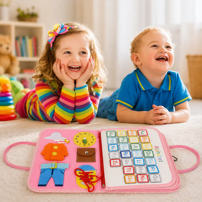 Montessori Sensory Busy Board for Toddlers - Educational Learning Toy