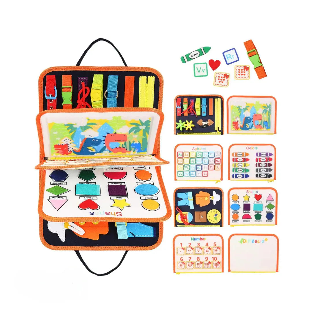 Montessori Sensory Busy Board for Toddlers - Educational Learning Toy