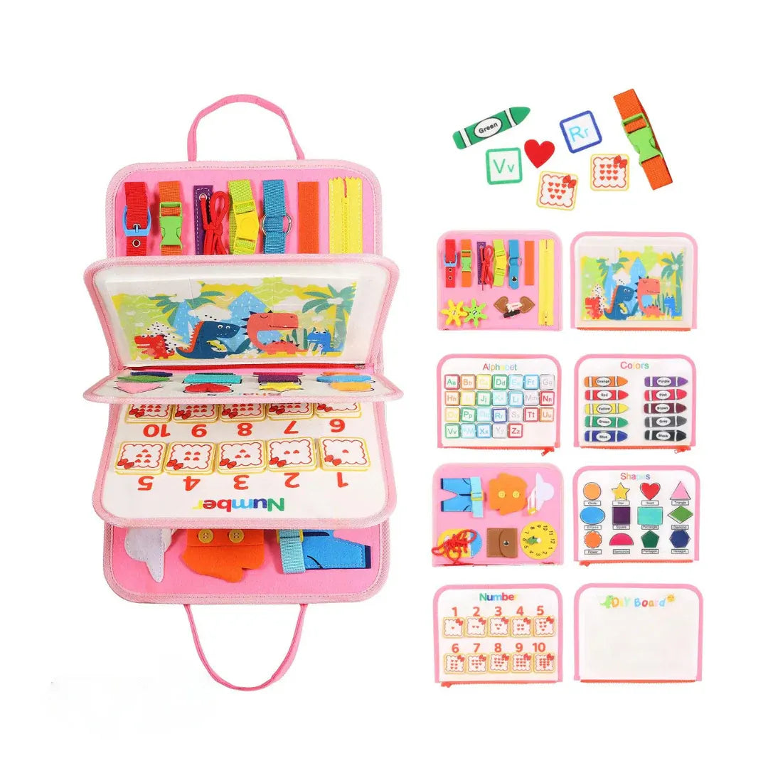 Montessori Sensory Busy Board for Toddlers - Educational Learning Toy