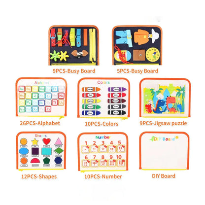 Montessori Sensory Busy Board for Toddlers - Educational Learning Toy