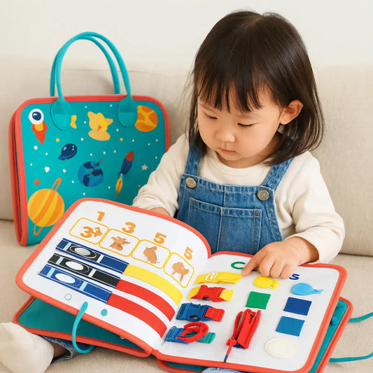Montessori Sensory Learning Board with Portable Travel Case