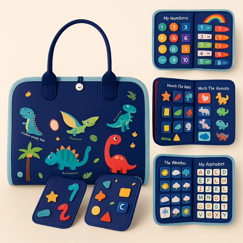 Montessori Sensory Learning Board with Portable Travel Case