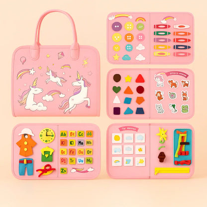 Montessori Sensory Learning Board with Portable Travel Case