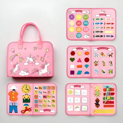 Montessori Sensory Learning Board with Portable Travel Case