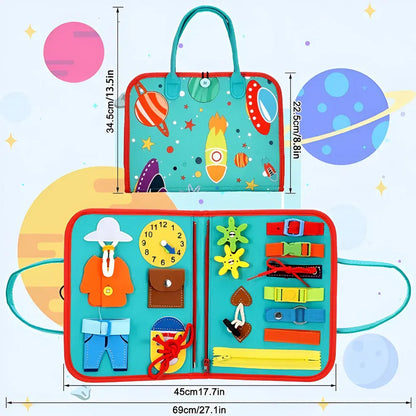 Montessori Sensory Learning Board with Portable Travel Case