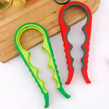 Multi-Function Rubber Grip Bottle & Lid Opener Tool