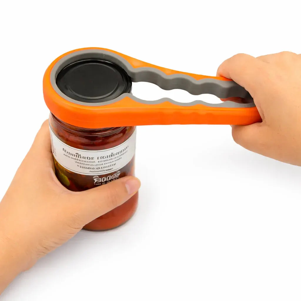 Multi-Function Rubber Grip Bottle & Lid Opener Tool