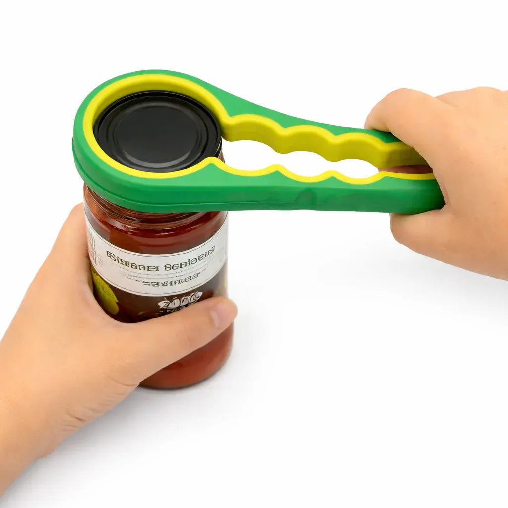 Multi-Function Rubber Grip Bottle & Lid Opener Tool