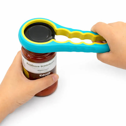 Multi-Function Rubber Grip Bottle & Lid Opener Tool