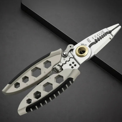 Multi-Function Wire Stripper and Crimper with Steel Cable Cutting Blade
