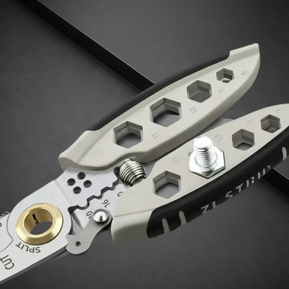 Multi-Function Wire Stripper and Crimper with Steel Cable Cutting Blade