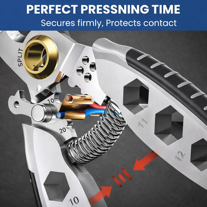 Multi-Function Wire Stripper and Crimper with Steel Cable Cutting Blade