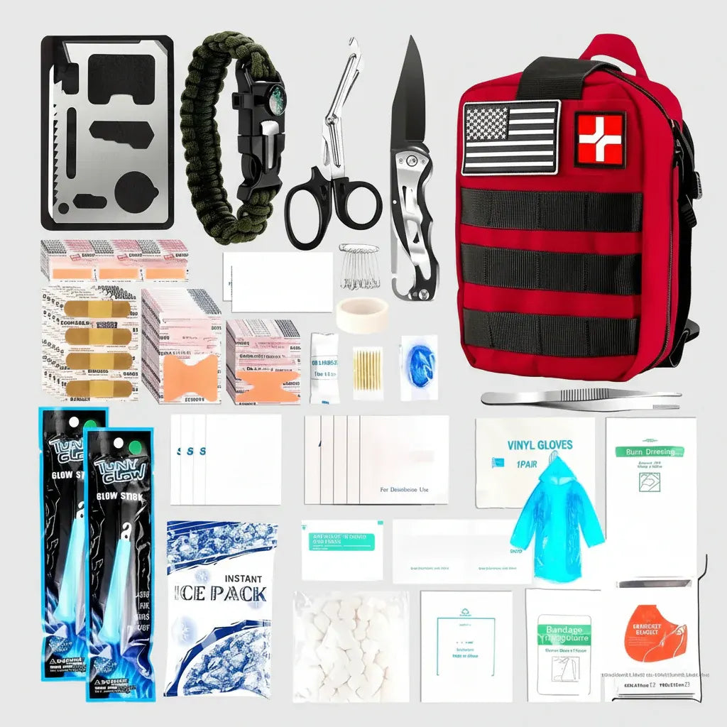 Multi-Tool Tactical Survival Backpack with First Aid Kit