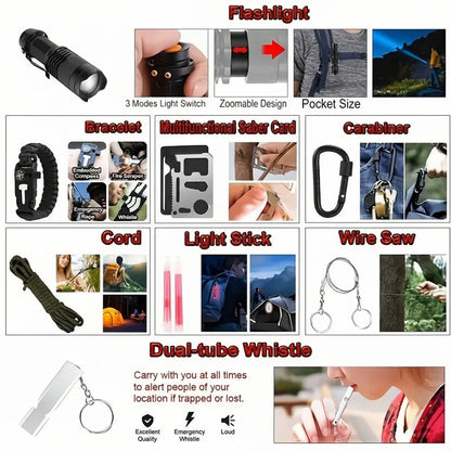 Multi-Tool Tactical Survival Backpack with First Aid Kit