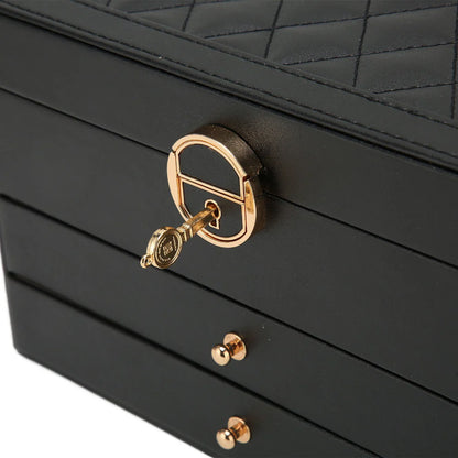 Multilayer Textured Jewelry Storage Case with Display Organizer