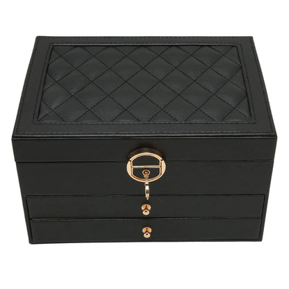 Multilayer Textured Jewelry Storage Case with Display Organizer