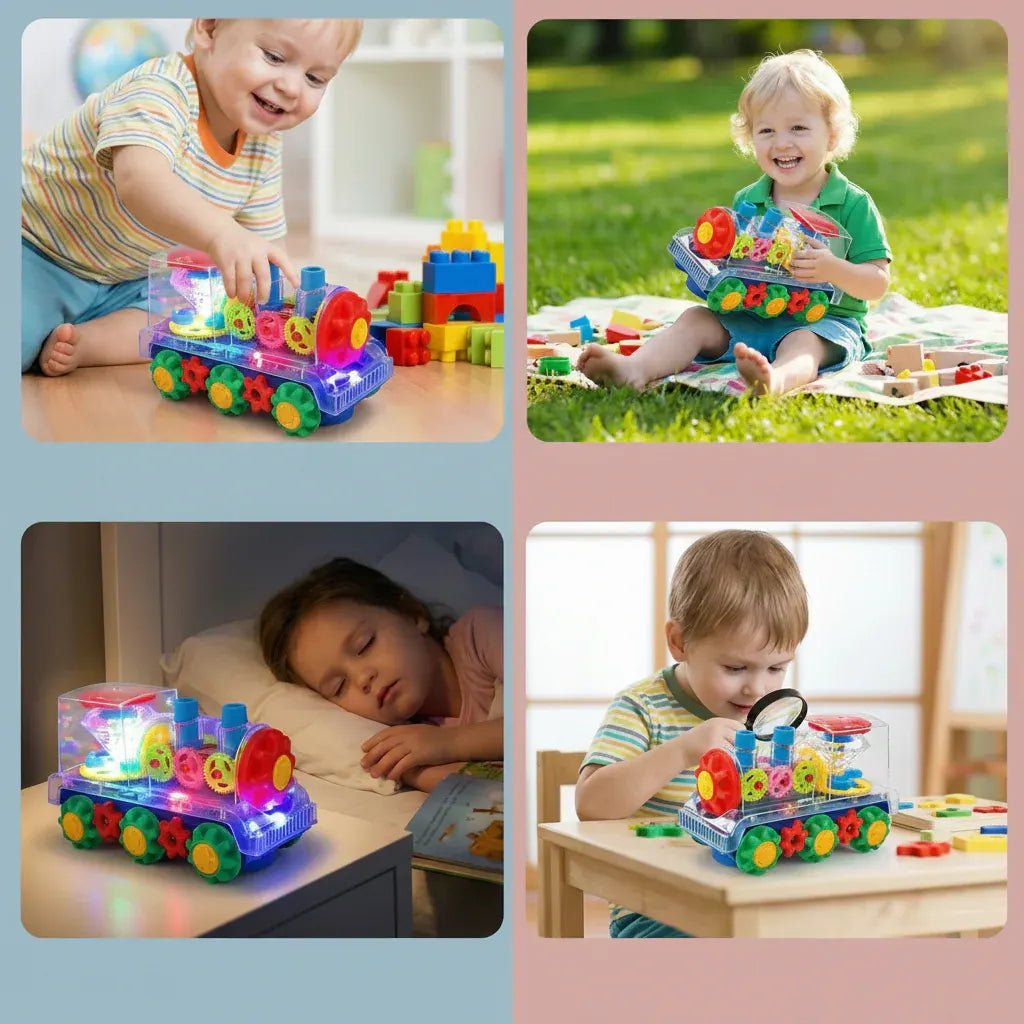 Musical Light-Up Dancing Electric Train Toy for Kids