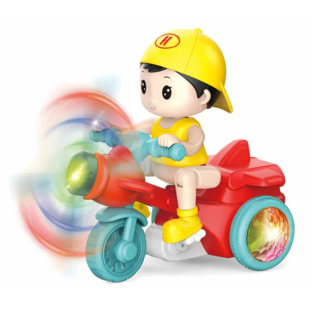 Musical Light-Up Motorcycle Sensory Toy with Rotating Wheels