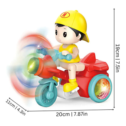 Musical Light-Up Motorcycle Sensory Toy with Rotating Wheels