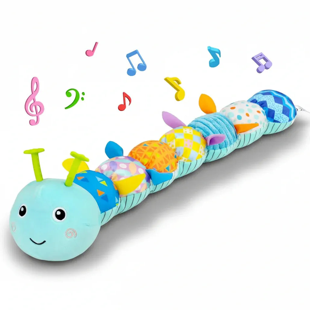 Musical Sensory Caterpillar Plush - Tummy Time Toy for Infants