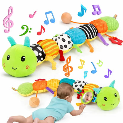 Musical Sensory Caterpillar Plush - Tummy Time Toy for Infants