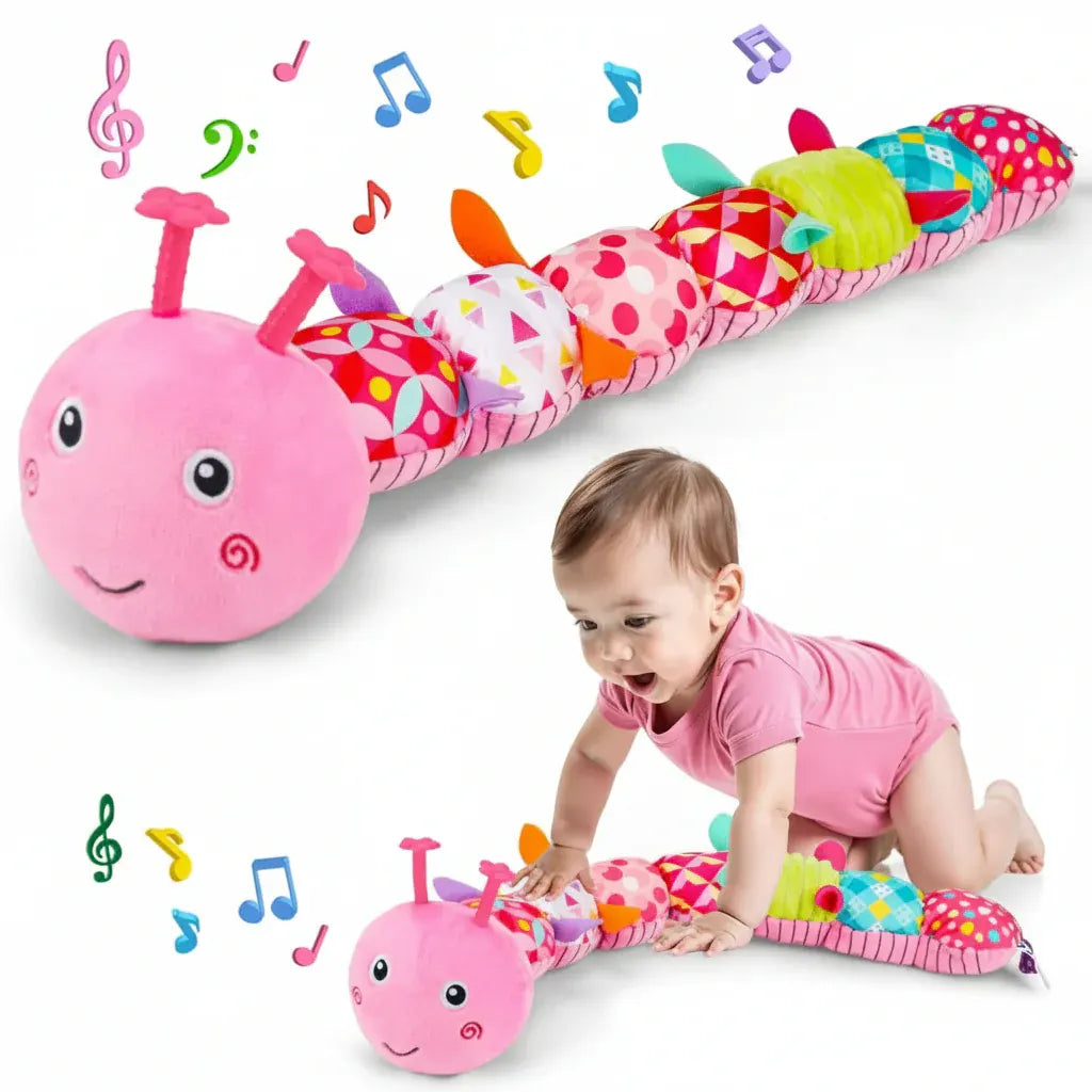 Musical Sensory Caterpillar Plush - Tummy Time Toy for Infants