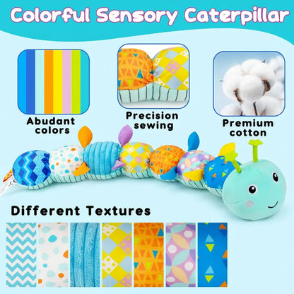Musical Sensory Caterpillar Plush - Tummy Time Toy for Infants