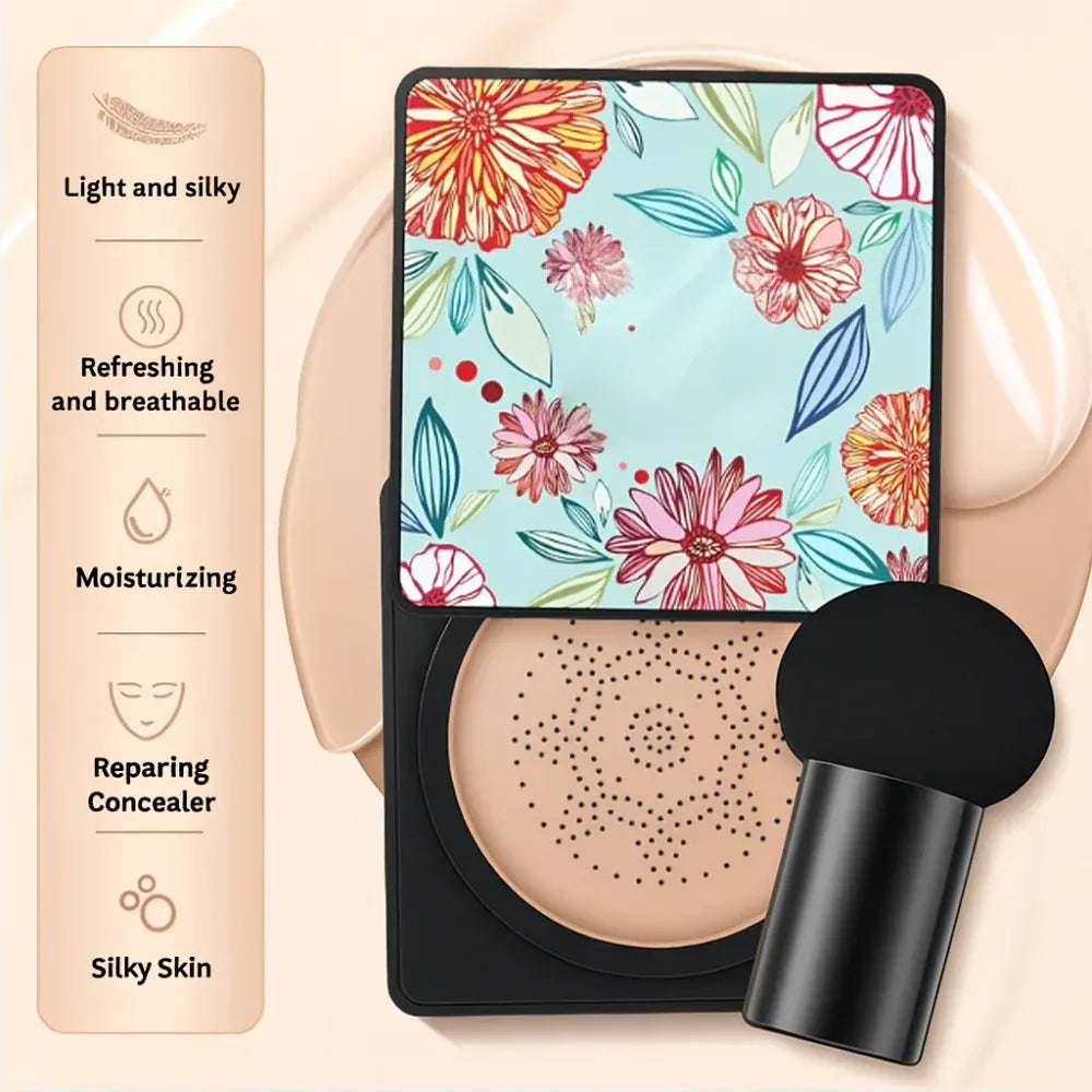 Natural Coverage Cushion Foundation Compact with Face Applicator
