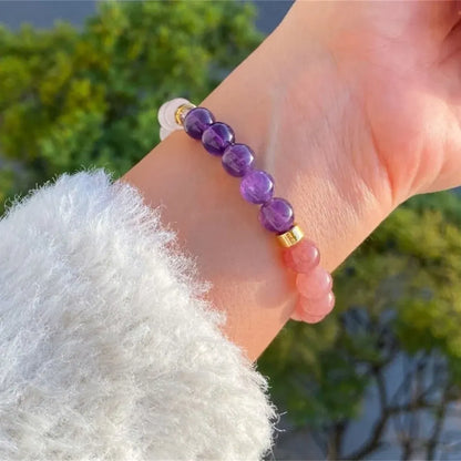 Natural Stone Birthstone Beaded Bracelet for Mother's Day Gift