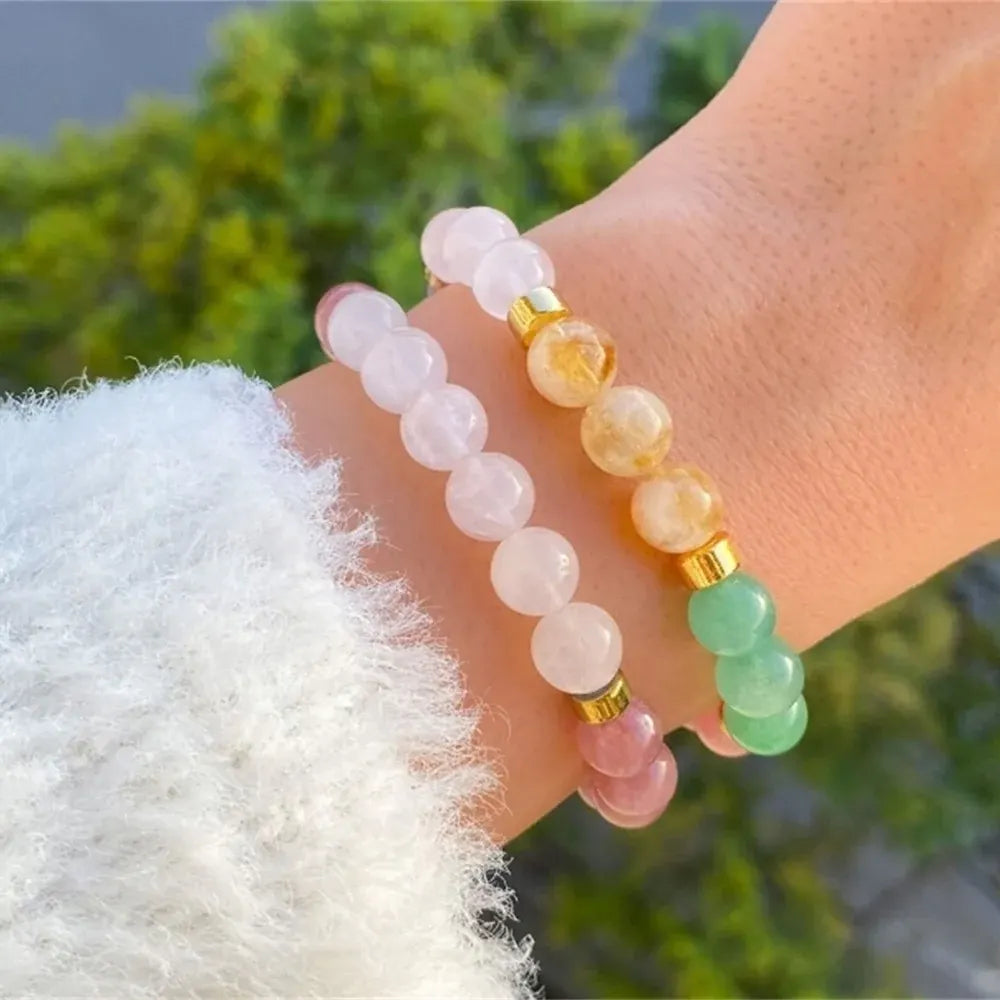Natural Stone Birthstone Beaded Bracelet for Mother's Day Gift