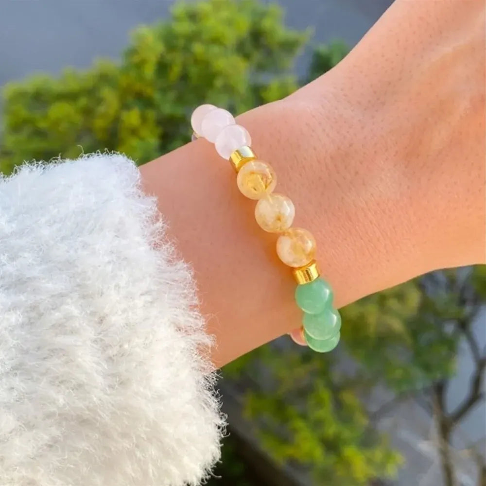 Natural Stone Birthstone Beaded Bracelet for Mother's Day Gift