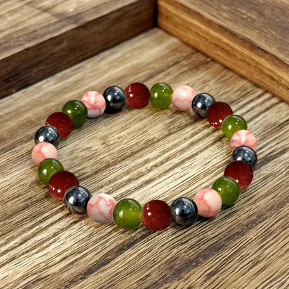 Natural Stone Birthstone Beaded Bracelet - Mother's Day Gift